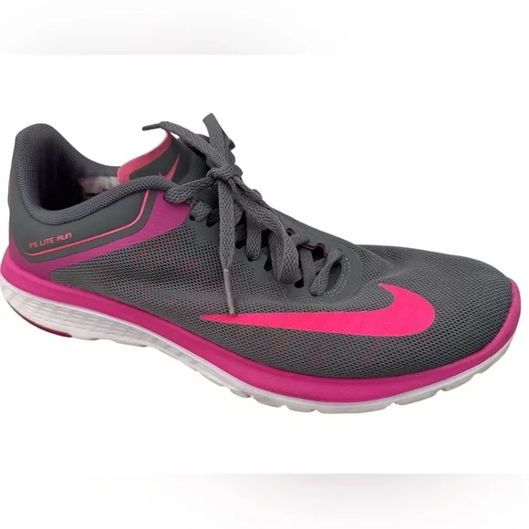 Nike Women’s Running FS Lite Run 3 Gray Pink Size 8 Sneaker Athletic Shoes - Picture 6 of 7